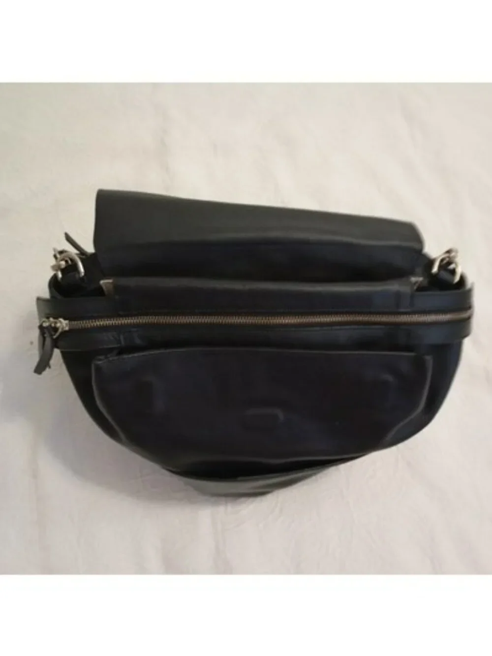 Mina Baie Kinney Vegan Leather Diaper Bag Black Backpack